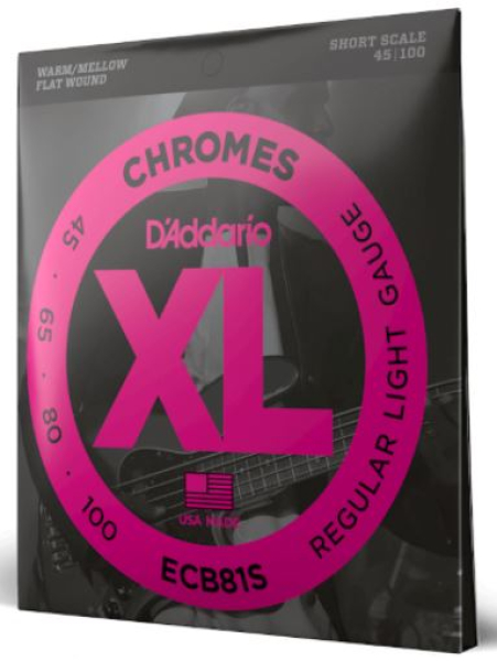 Preview: Daddario ECB81S Chromes Shortscale Flatwound, 45-100